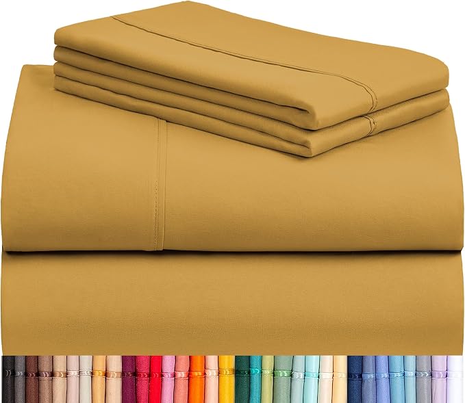 LuxClub 4 PC Queen Sheet Set, Breathable Luxury Bed Sheets, Deep Pockets 18" by LuxClub