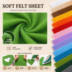Grass Green Large Felt Fabric 36" x 36", 1.4 mm Soft Felt Sheet, Nonwoven Fabric - Image 4