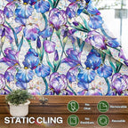 Stained Glass Window Film UV Resistant Window Privacy Film Purple Floral - Image 6