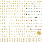 352 Pcs Assorted Charms for Jewelry Making, Mixed Enamel KC Gold Alloy Letter by Unknown
