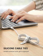 10Pack Silicone Cable Ties Cord Organizer - Image 2