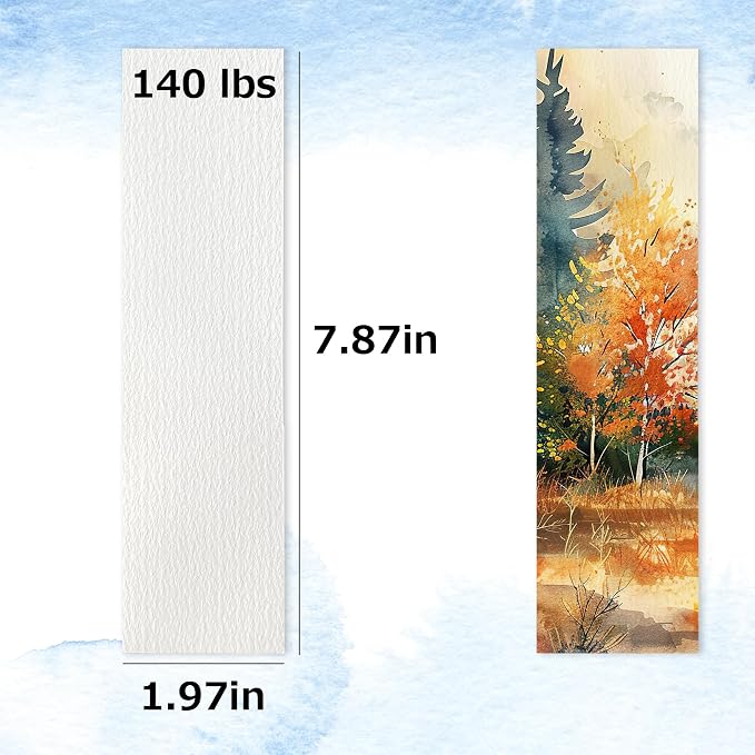 30 PCS Watercolor Paper Blank Bookmarks 1.9" x 7.8", Dry & Mixed Media - Image 2