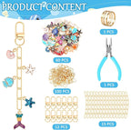 AUGSUN 189Pcs Ocean Keychain Making Kit Summer Beach DIY Keychain Craft | Under - Image 2