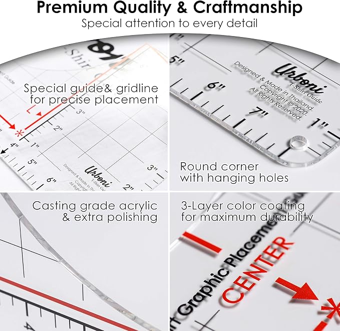 Tshirt Ruler Guide for Vinyl Alignment, Shirt Measurement Tool Placement Center - Image 7