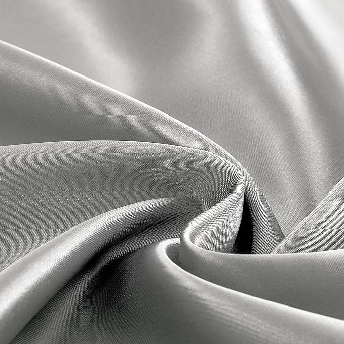 Homiest Light Grey Satin Fitted Sheet Twin XL Size, Deep Pocket, Luxury & Ultra - Image 5