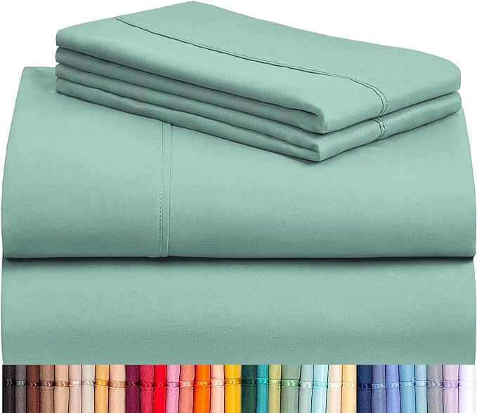 LuxClub 4 PC Queen Sheet Set, Breathable Luxury Bed Sheets, Deep Pockets 18" by LuxClub