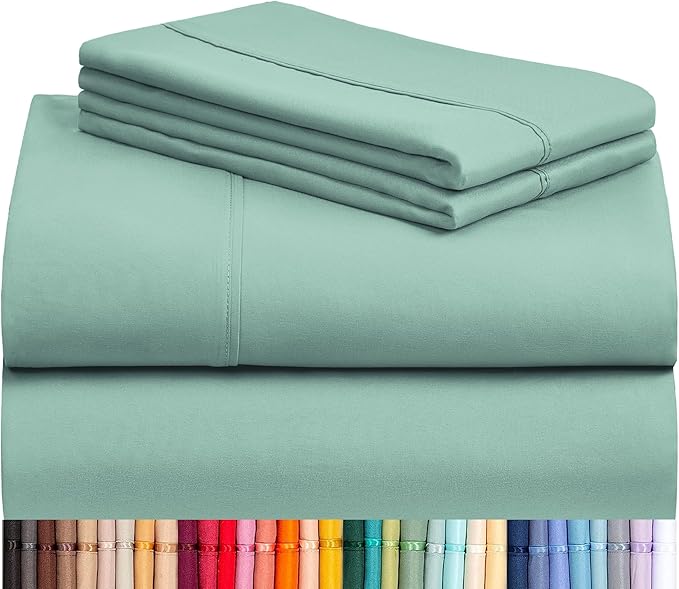 LuxClub 4 PC California King Sheet Set, Breathable Luxury Bed Sheets, Deep by LuxClub