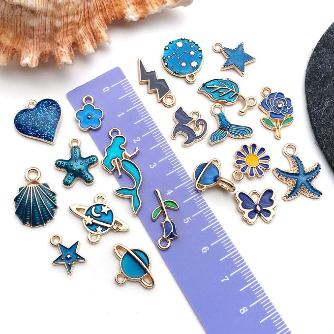 WOCRAFT 40pcs 20 pairs Assorted Enamel Bracelet Charms - Image 4