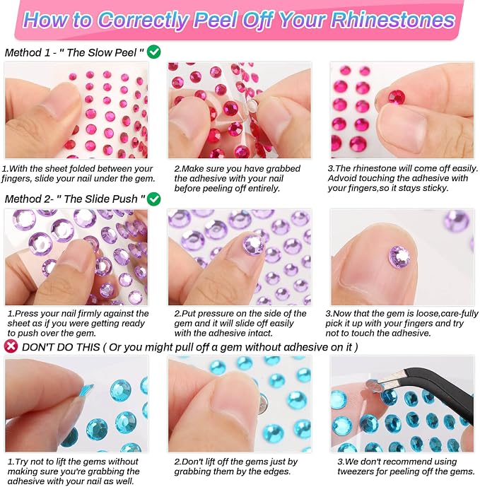 2800 Pcs Self Adhesive gems Stickers - Image 4