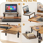 Desk Extender, 15-inch Clamp-On Desk Shelf, Height-Adjustable Desktop Shelf - Image 5