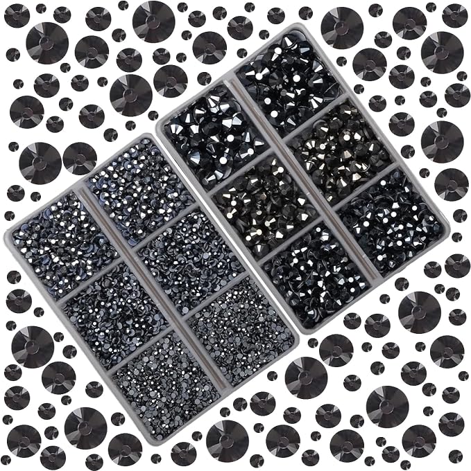 10000Pcs 2-Boxes Mixed Size Hot Fix Round Crystals Gems Glass Stones Hotfix - Image 2