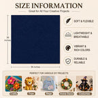 Navy Blue Large Felt Fabric 36" x 36", 1.4 mm Soft Felt Sheet, Nonwoven Fabric - Image 3