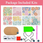 Gemozaic 8PCS Flowers Diamond Art Coasters Kits, Simple Floral Diamond Painting - Image 6