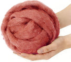 3.4oz Needle Felting Wool Red-Brown, Wool Roving by %22VNAKER%22+Flagship