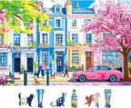 MINIWAN 500 Piece Puzzle for Adults, Spring Sakura Blossom Street, 23x15in | by MINIWAN