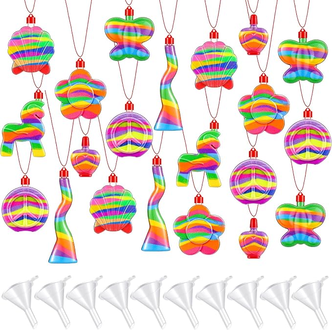 Zubebe 100 Pieces Sand Art Bottle Necklaces Bulk Art Containers Craft Kit by Zubebe