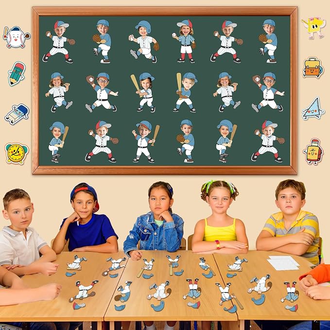 OBUSATT 60 Pcs Baseball Player Theme Cutouts Baseball Bulletin Board Decoration - Image 5