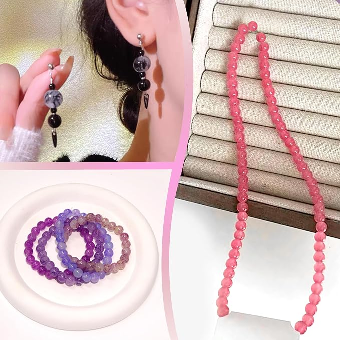 JULIMAIDONG 8mm Glass Beads for Bracelets 1000pcs, 24 Colors Round Crystal - Image 6