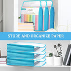 Caydo Scrapbook Paper Storage, 3 Pack Blue Expanding Paper Folio | Clear - Image 8