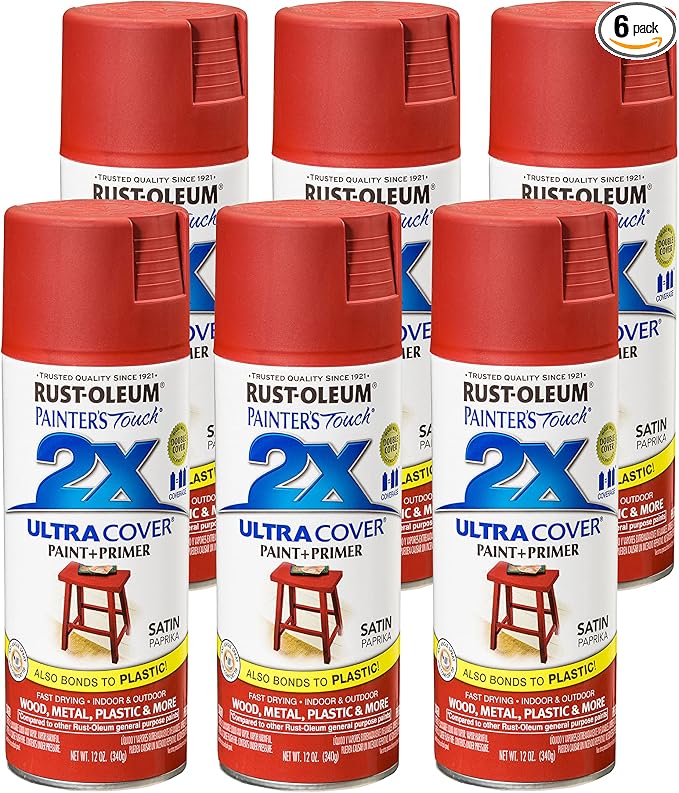 Rust-Oleum Painter's Touch 2X Ultra Cover Spray Paint, Satin Paprika | Indoor by Rust-Oleum