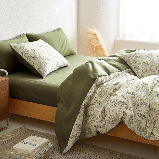 BOLINLIVING Floral Duvet Cover Twin Size, Breathable Soft Microfiber Bedding Set - Image 5