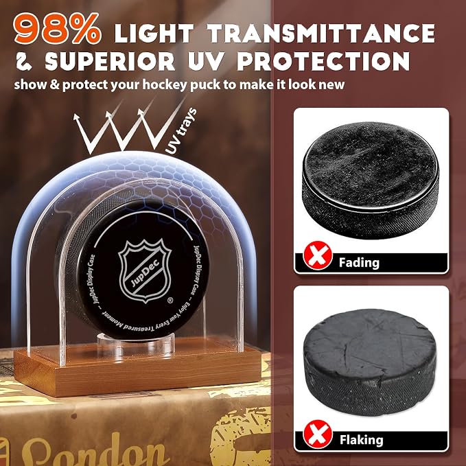 JupDec Hockey Puck and Collectibles Display Case, Premium Acrylic Clear Box - Image 4
