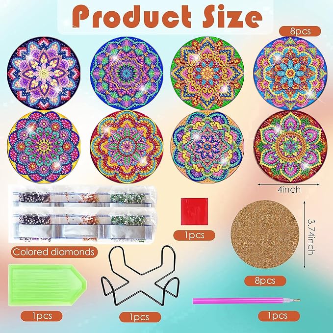 ijbnhd Mandala Diamond Painting Coasters Kit - Image 3