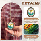 ZOCONE New 4 Packs Embroidery Necklace Kits, Embroidery Pendant Kit Mini Cross - Image 3