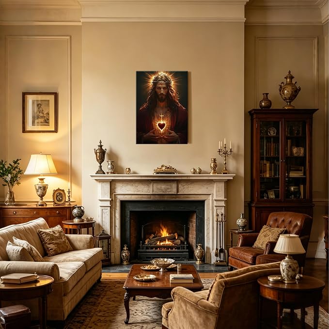 Framed Sacred Heart of Jesus Wall Art - Image 8