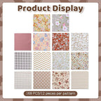 168 Pcs 5 inch Vintage Rose Quilting Fabric Square Bundle, Precuts Charm Packs - Image 4