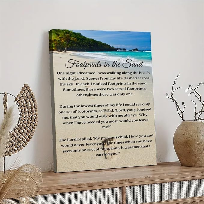 Footprints In The Sand Poems And Paintings Inspirational Poster Art Print - Image 4