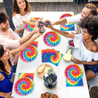48Pcs 9In Tie Dye Plates and Napkins Rainbow Tie Dye Birthday Party Decorations - Image 7