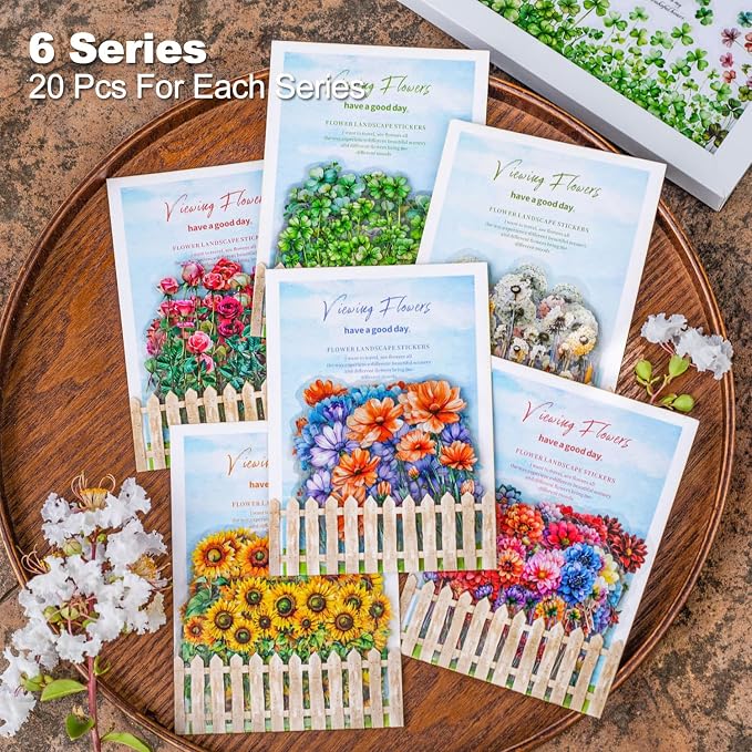 AurriiLeaf Viewing Flowers PET Sticker Set, Journaling, DIY Projects, and Art - Image 2