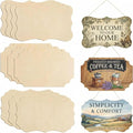Patelai 10 Pcs Unfinished Hanging Wood Sign 9.8 x 3.9 Inch Rectangle Blank by Patelai