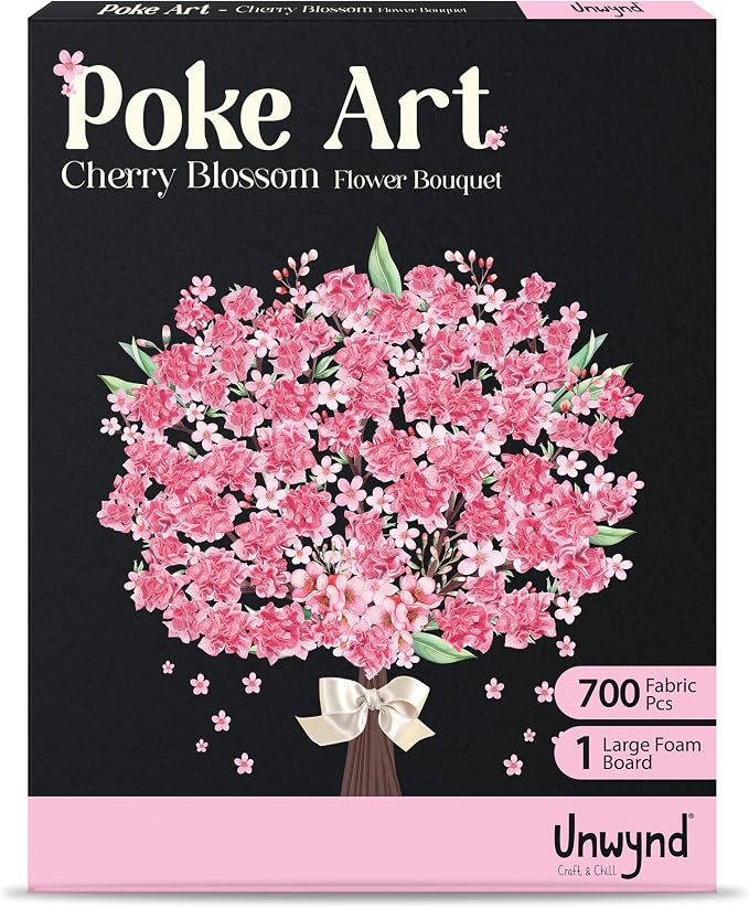 Unwynd Poke Art Cherry Blossom Flower Bouquet | Mess-Free Arts and Crafts by Unwynd