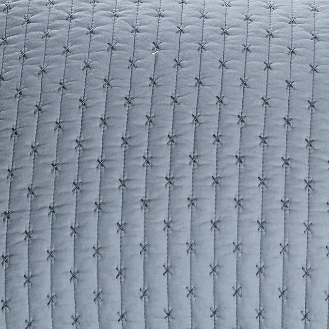 Levtex Home - Cross Stitch Chambray Quilt Set - Full/Queen Quilt + Two Standard - Image 6