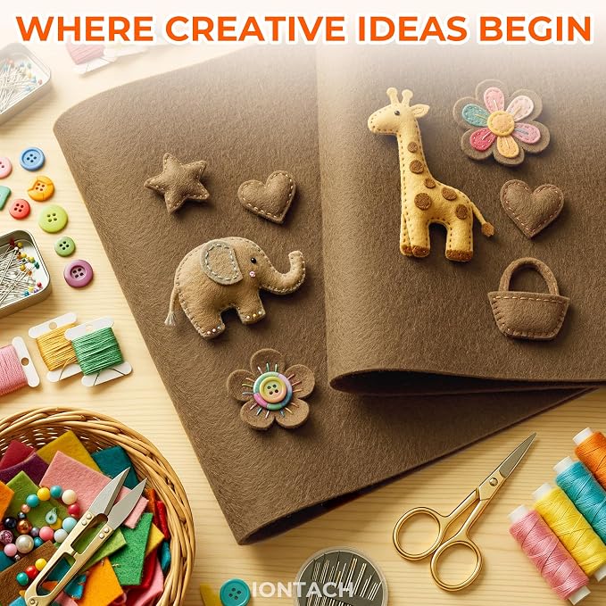 IONTACH 18" X 18" Soft Felt Sheets 1.6mm Thick | Acrylic Felt Fabric Sheets - Image 4
