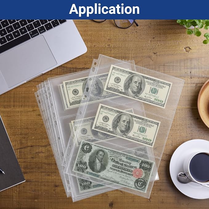 180 Pockets Acid Free Currency Sleeves, 30 Pack Dollar Bill Sleeves - Image 6