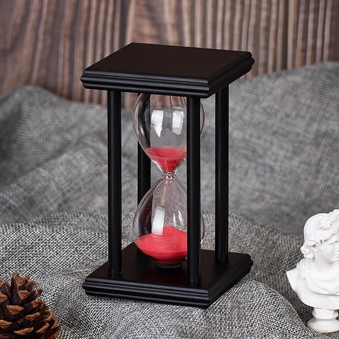 BELLAWARE Hourglass Timer with Red Sand, 15 Minute Wooden Sand Timer | Creative - Image 2