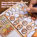 Girl's Japanese Kawaii Food Platter Scene Sticker Book, 18 Sheets DIY Lunchbox - Image 6
