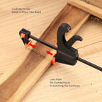 4 Inch Bar Clamps for Woodworking, One Handed Ratchet Wood Working Clamp - Image 6