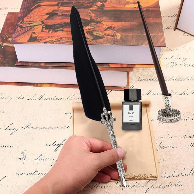 Calligraphy Set for Beginners, Wooden Dip Pen, Feather Quill, 19 Nibs, Ink Set - Image 6