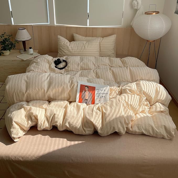 mixinni Retro Striped Duvet Cover Set Full Size - Image 2