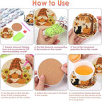 8 PCS Halloween Diamond Art Coasters Kits Cute Diamond Painting Coaster | - Image 3