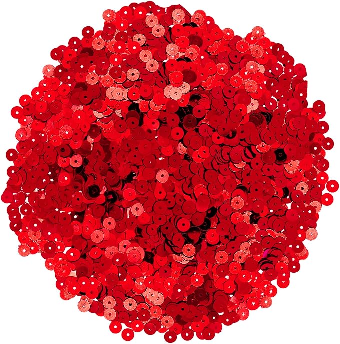 Mandala Crafts 6mm Flat Round Red Sequins - Image 2