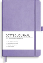 RETTACY Dotted Journal Notebook, 192 Pages, A5 Medium Size | Leather Hardcover by RETTACY