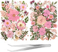 80pcs Pink Pressed Flowers Bulk, Romantic Dried Flower Leaves, Natural Pressed by LGFMGWH