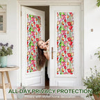 Stained Glass Window Film UV Resistant Window Privacy Film Red Floral Privacy - Image 3