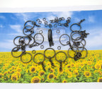 50Sets 1 inch Keychain Rings Gun Black Split Round Key Ring - Image 4