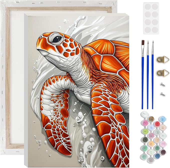 Lxmsja Sea Turtle Paint by Numbers Kit by Lxmsja